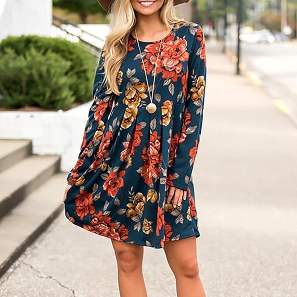 Long sleeve floral dress